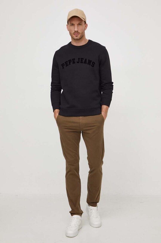 Памучен суичър Pepe Jeans Randall PM582557 черен SS24