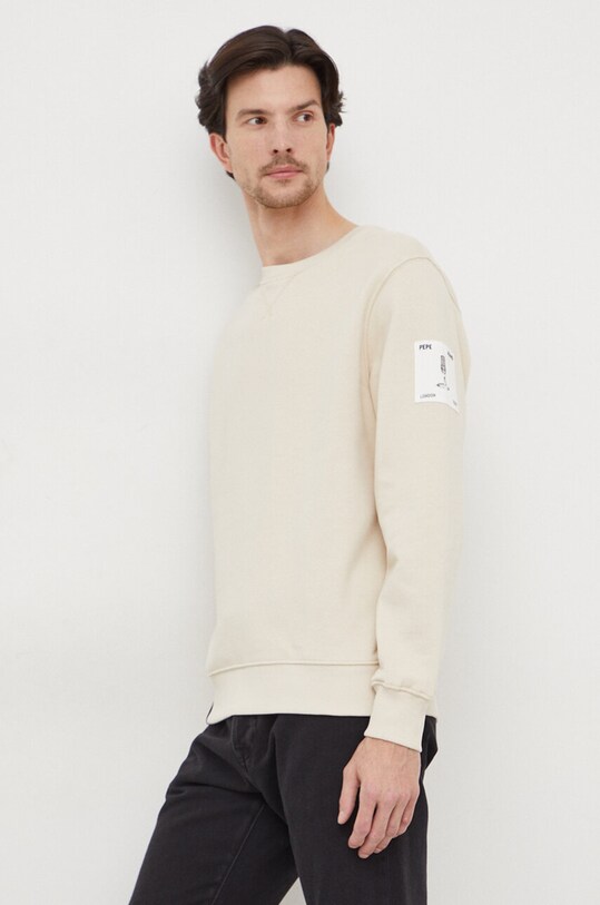 Pepe Jeans bluza bawełniana Ray aplikacja beżowy PM582559