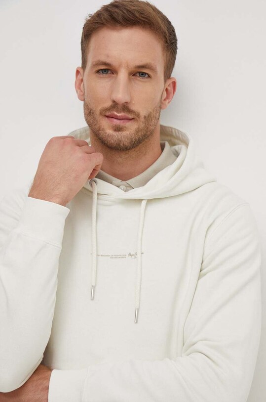 Бавовняна кофта Pepe Jeans Dave Hoodie бежевий PM582561