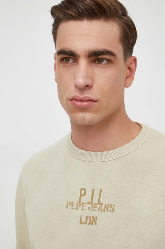 Хлопковая кофта Pepe Jeans Rowon бежевый PM582567