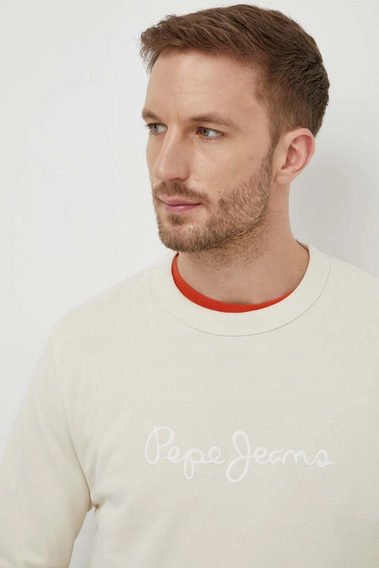 Pepe Jeans bluza bawełniana Joe Crew beżowy PM582574