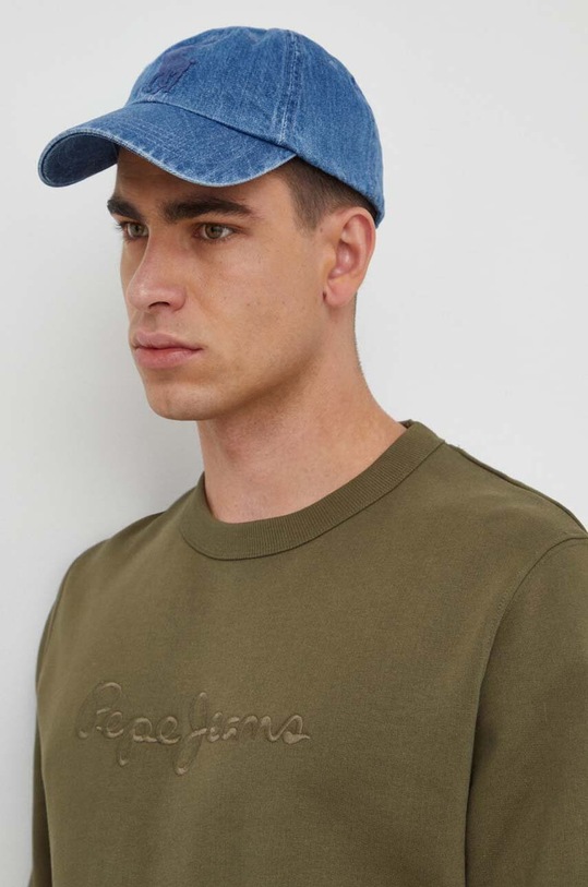 Bavlněná mikina Pepe Jeans Joe Crew zelená PM582574