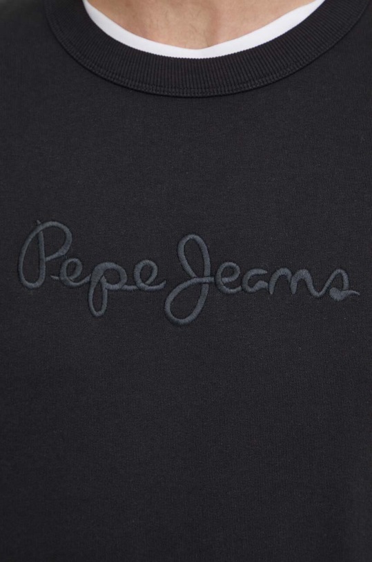 Pepe Jeans hanorac de bumbac Joe Crew PM582574 negru