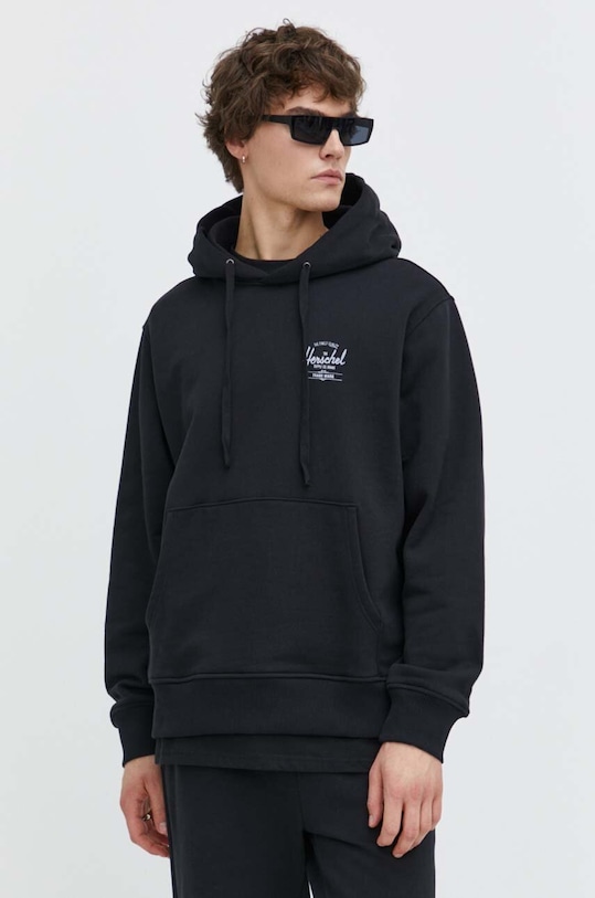 Herschel bluza bawełniana nadruk czarny 50289.01149