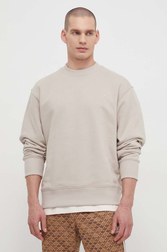 Хлопковая кофта adidas Originals Adicolor Contempo French Terry Crew хлопок бежевый IR7920