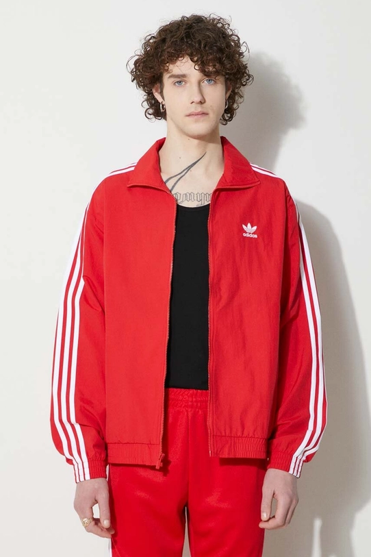 Μπλούζα adidas Originals Adicolor Woven Firebird Track Top με μοτίβο κόκκινο IT2495