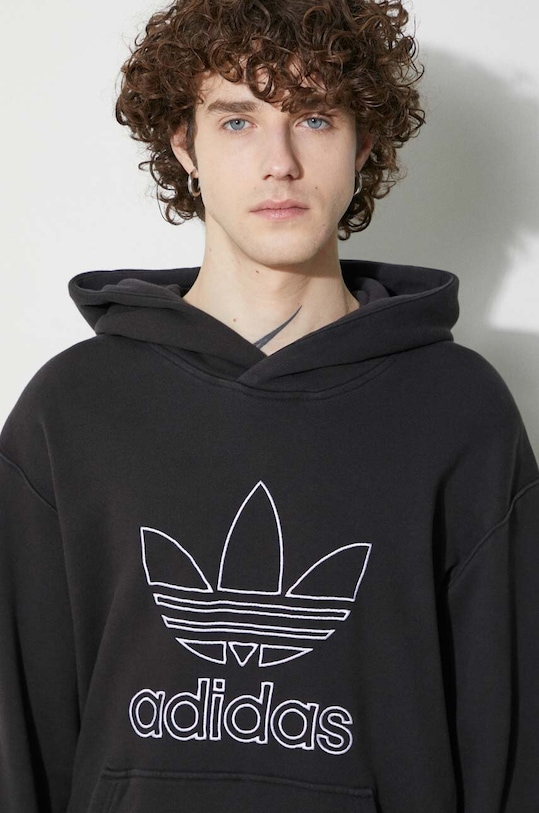 adidas Originals bluza bawełniana Trefoil Hoodie IU2373 czarny