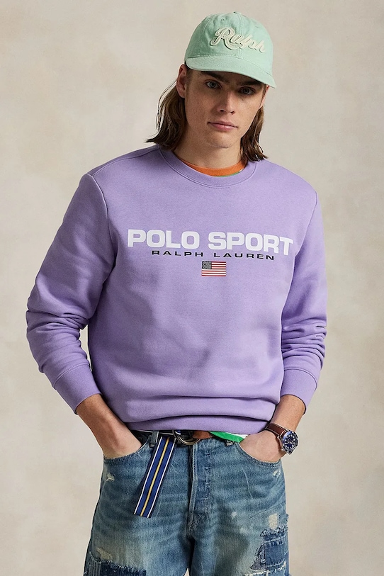 Mikina Polo Ralph Lauren bez kapuce fialová 710835770
