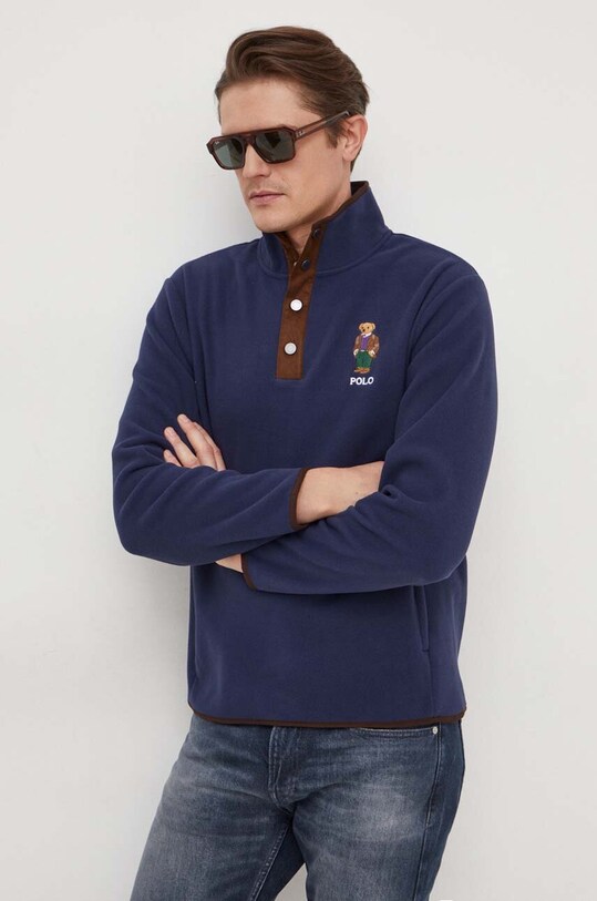 Polo Ralph Lauren felpa in pile senza blu navy 710930549