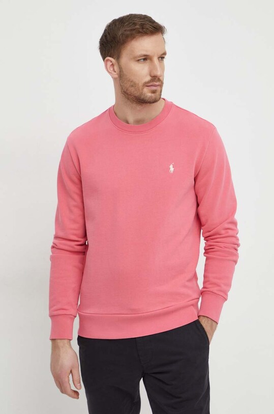 Polo Ralph Lauren felpa in cotone semplice rosa 710916689