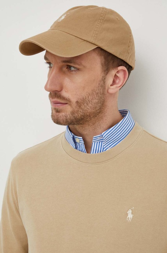 Bavlnená mikina Polo Ralph Lauren béžová 710916689