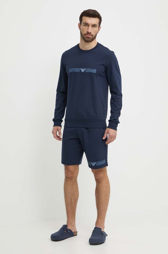 Emporio Armani Underwear bluza bawełniana lounge 111785.4R566 granatowy SS24