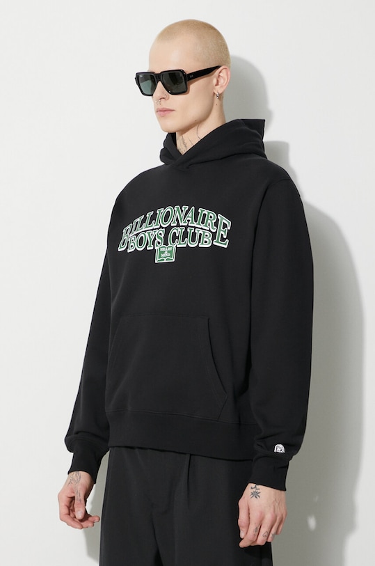 Billionaire Boys Club hanorac de bumbac Scholar Popover negru B23434