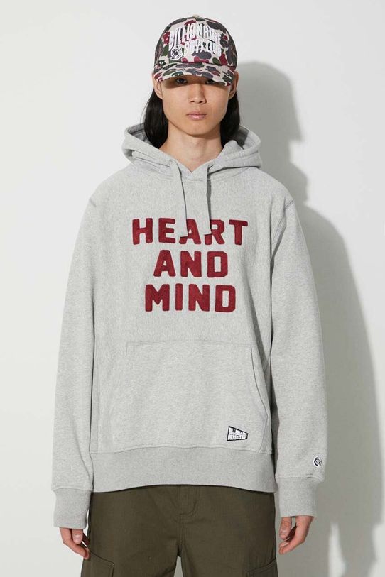 Бавовняна кофта Billionaire Boys Club Heart and Mind Popover бавовна сірий B23433