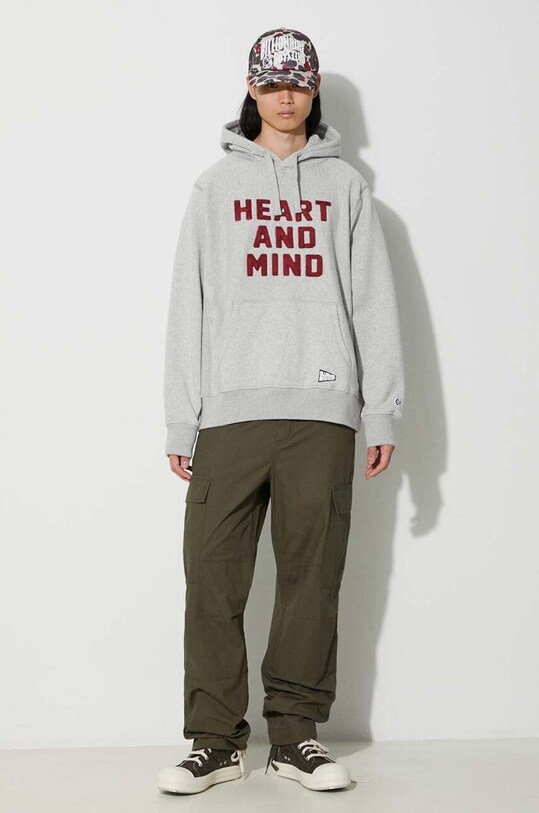 Хлопковая кофта Billionaire Boys Club Heart and Mind Popover B23433 серый SS24