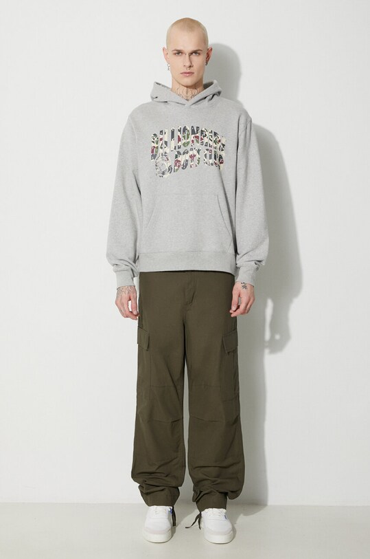Bavlněná mikina Billionaire Boys Club Duck Camo Arch Logo Popover B23432 šedá SS24