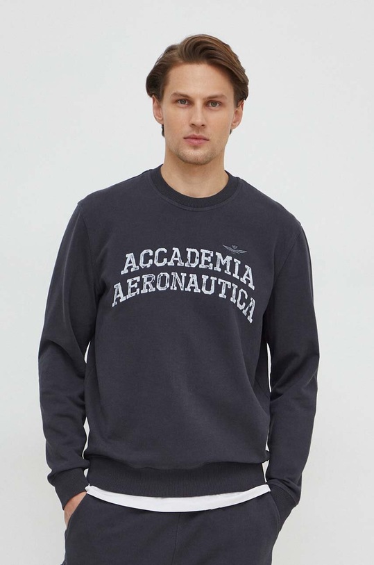 Aeronautica Militare bluza bawełniana nadruk szary FE1861F511