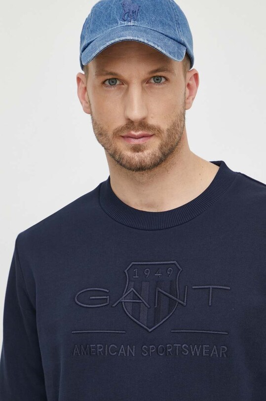Bombažen pulover Gant mornarsko modra 2036017.