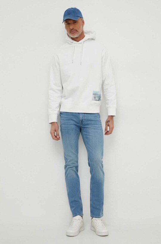 Armani Exchange hanorac de bumbac 3DZMLE.ZJ4XZ alb SS24