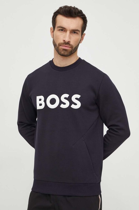 BOSS Green bluza aplikacja granatowy 50510350