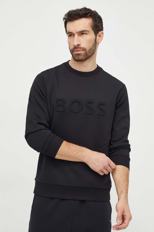 BOSS Green bluza aplikacja czarny 50510350