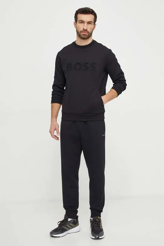 BOSS Green bluza 50510350 czarny SS24