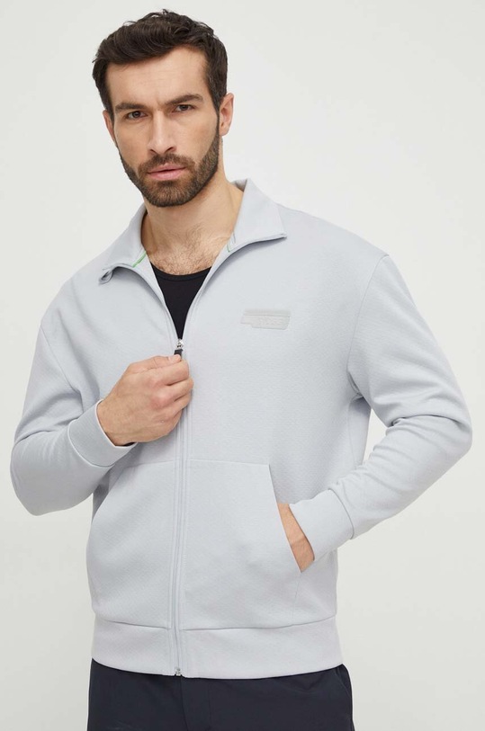 BOSS Green bluză uni gri 50511413