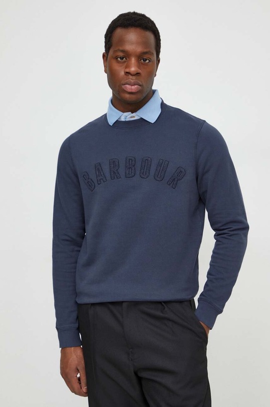 Хлопковая кофта Barbour тёмно-синий MOL0483
