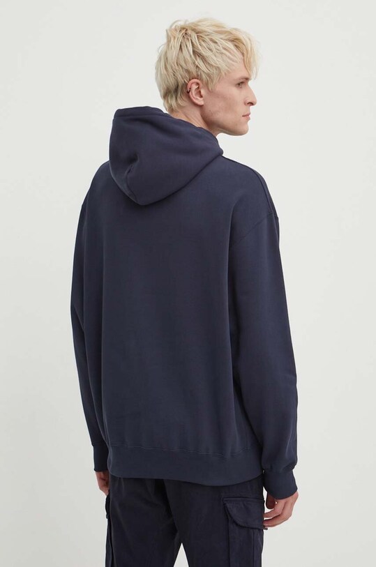 Îmbrăcăminte Wood Wood hanorac de bumbac Cass AA Moss Embroidery Hoodie 10285606.2424 bleumarin