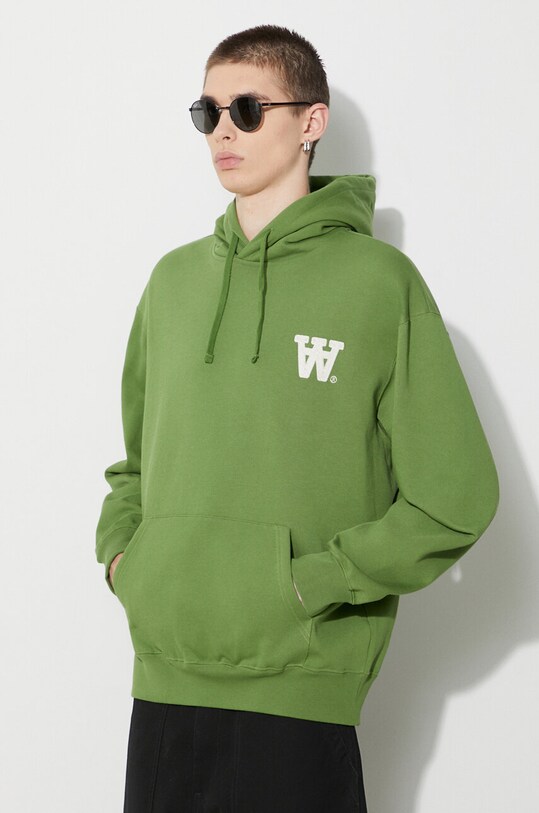 Wood Wood cotton sweatshirt Cass AA Moss Embroidery Hoodie green 10285606.2424