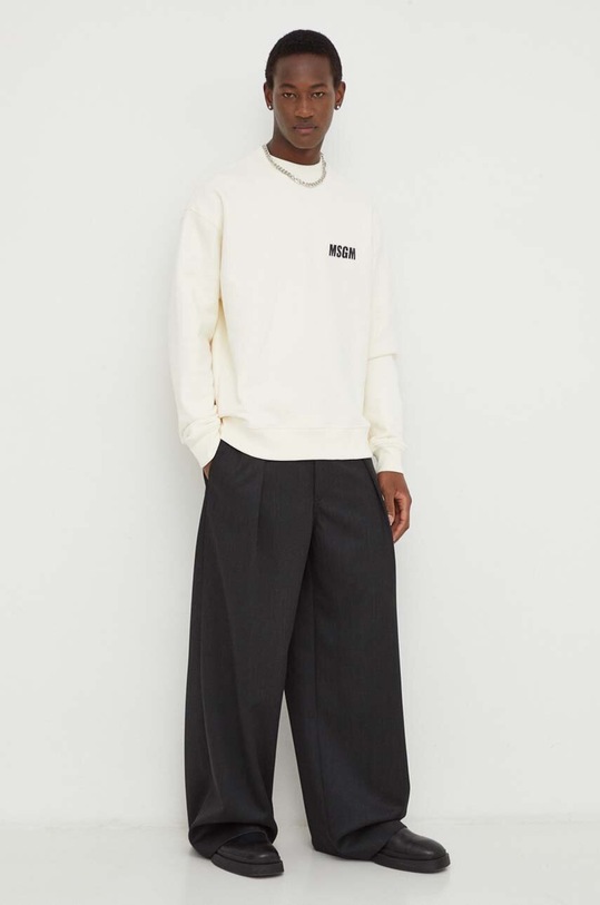 MSGM bluza bawełniana 3640MM129.247001 beżowy SS24