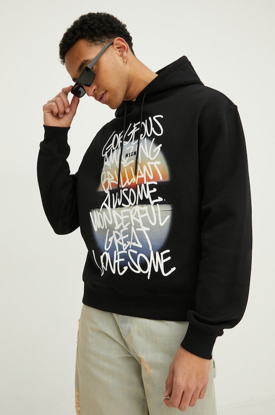 Îmbrăcăminte MSGM hanorac de bumbac 3640MM145.247001 negru
