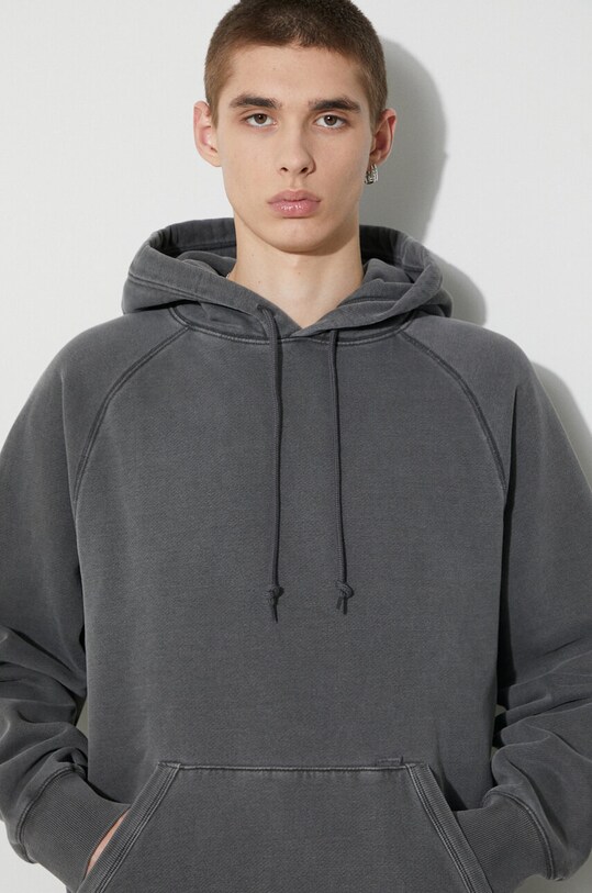 Carhartt WIP bluza bawełniana Hooded Taos Sweat z kapturem szary I032923.654GD