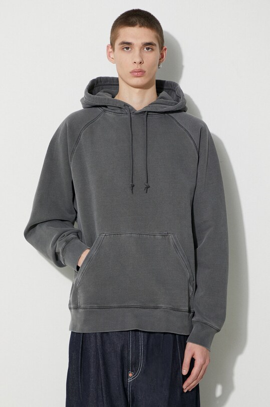 Carhartt WIP bluza bawełniana Hooded Taos Sweat I032923.654GD szary SS24