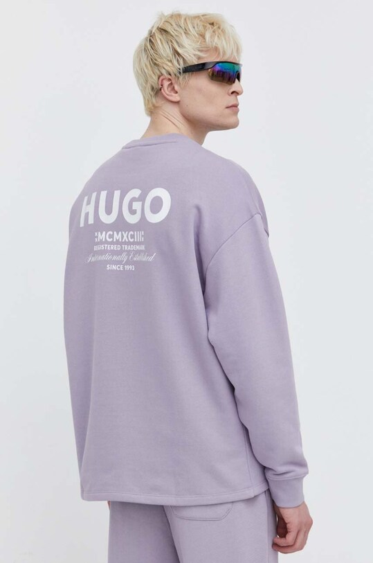 Бавовняна кофта Hugo Blue бавовна фіолетовий 50510732