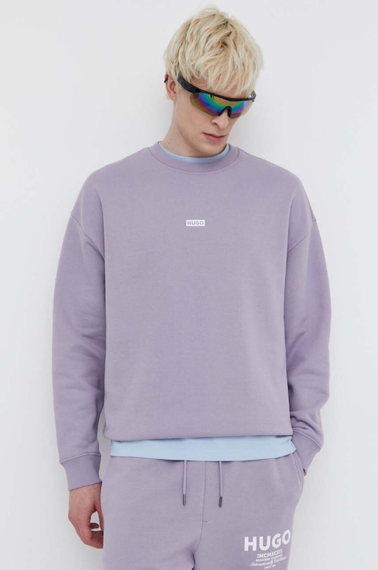 Одяг Бавовняна кофта Hugo Blue 50510732 фіолетовий