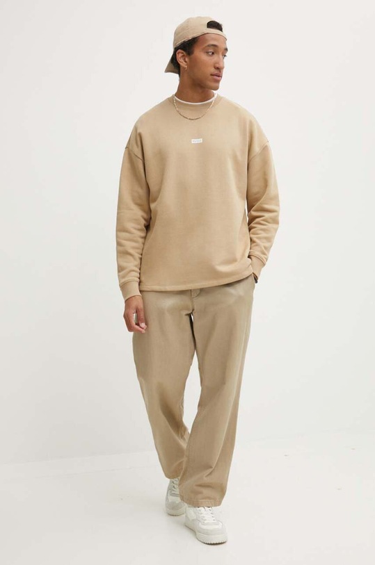 HUGO Blue bluza bawełniana 50510732 beżowy AW25
