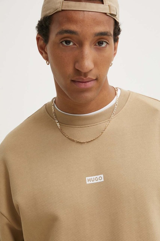 HUGO Blue bluza bawełniana beżowy 50510732