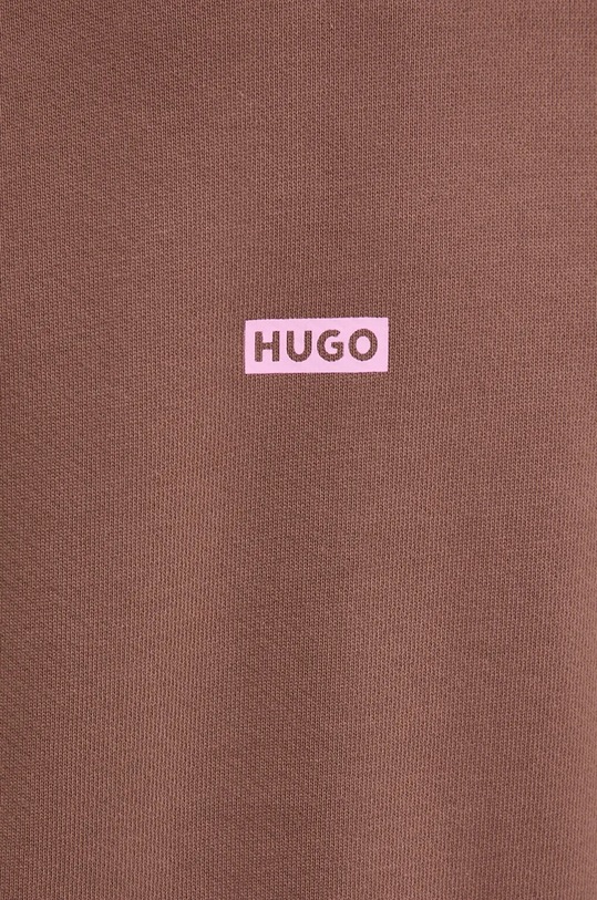 Βαμβακερή μπλούζα Hugo Blue 50510732 καφέ