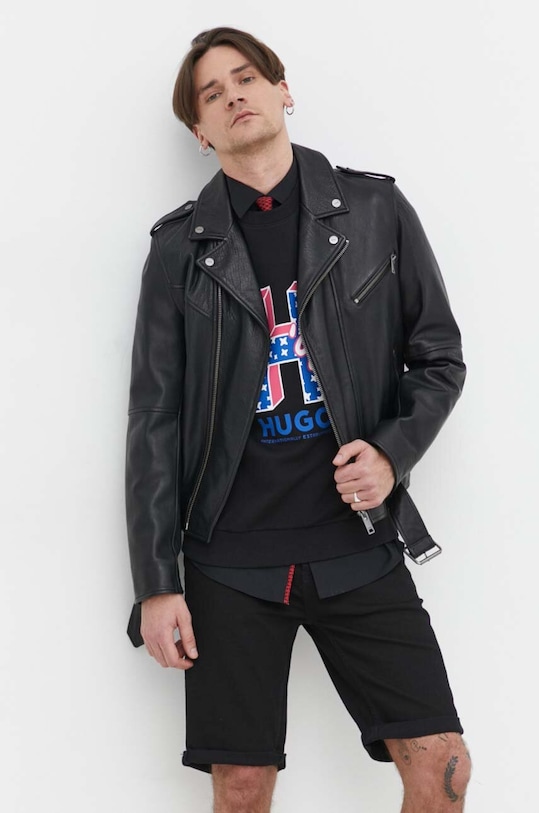 HUGO Blue bluza bawełniana czarny 50513437