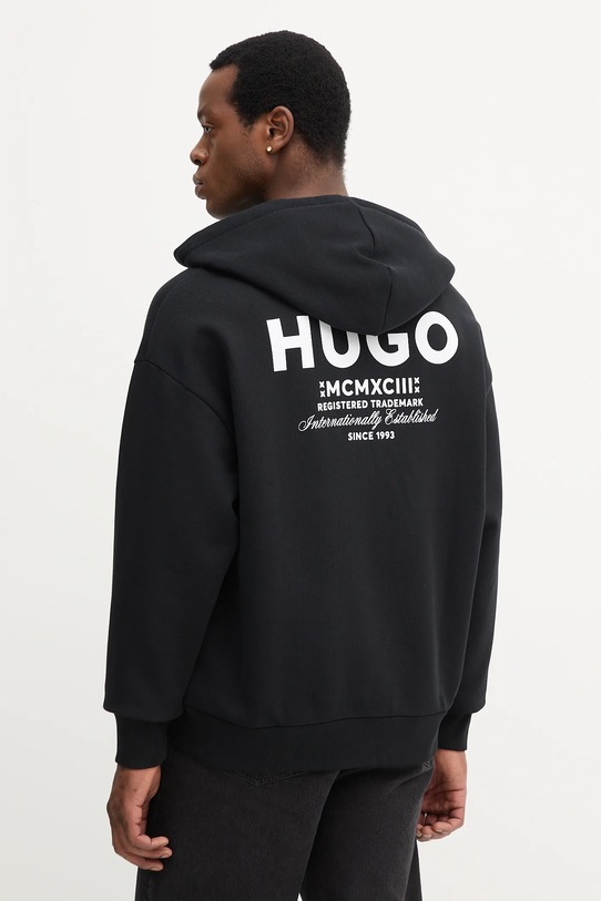 Βαμβακερή μπλούζα Hugo Blue στάμπα μαύρο 50520017