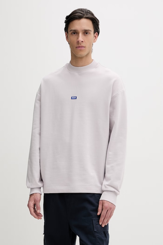 Βαμβακερή μπλούζα Hugo Blue μωβ 50522359