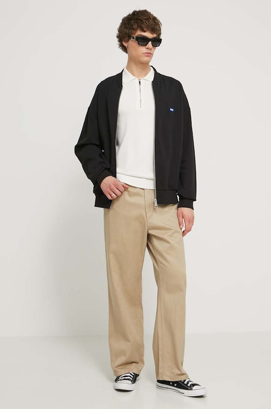 Βαμβακερή μπλούζα Hugo Blue 50522366 μαύρο SS24