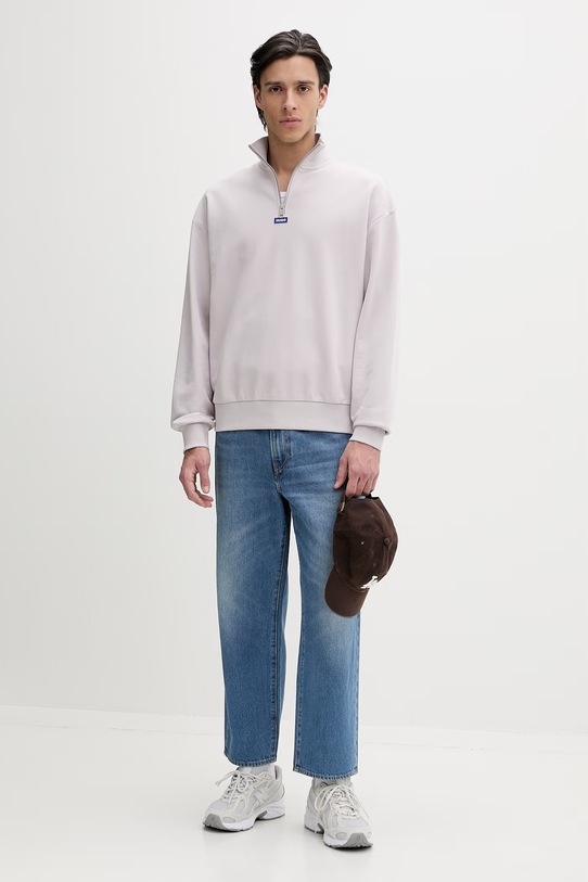 Βαμβακερή μπλούζα Hugo Blue 50522367 μωβ SS26