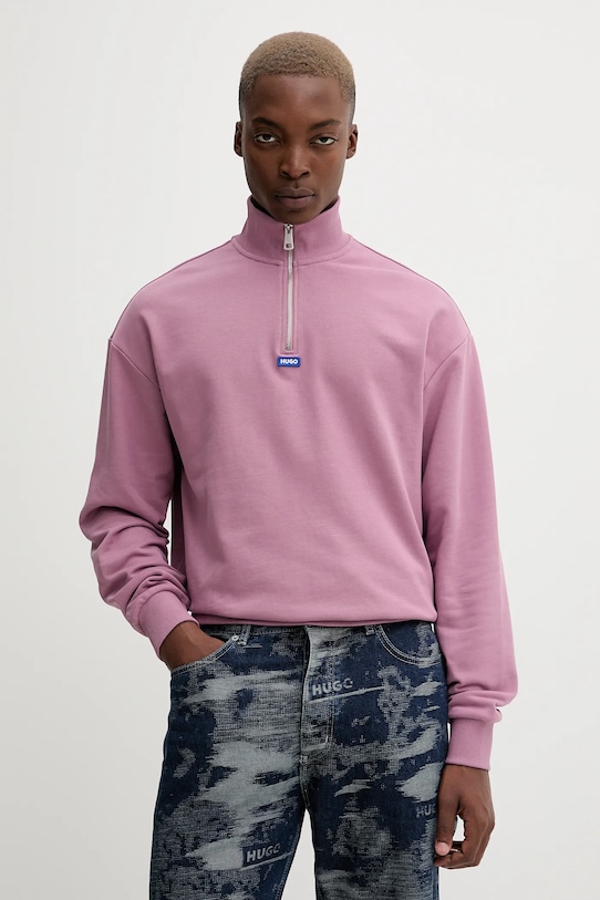 Hugo Blue bluza bawełniana różowy 50522367