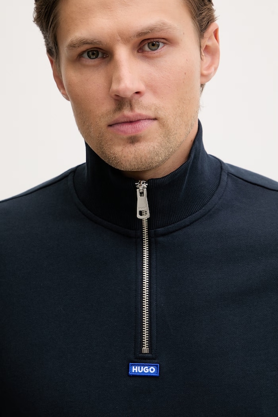 HUGO Blue μπλούζα ανδρική βαμβακερή Neeler σκούρο μπλε 50522367