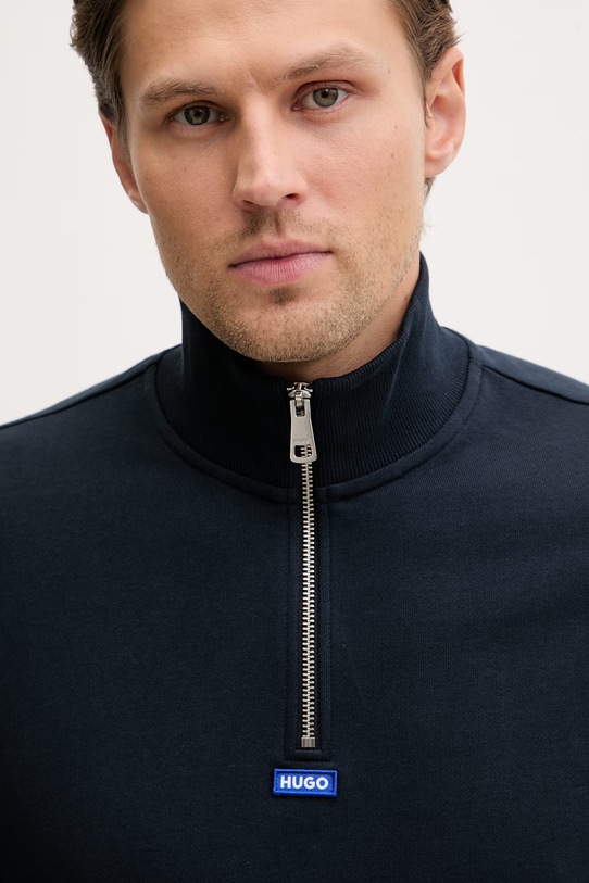 HUGO Blue μπλούζα ανδρική βαμβακερή Neeler σκούρο μπλε 50522367