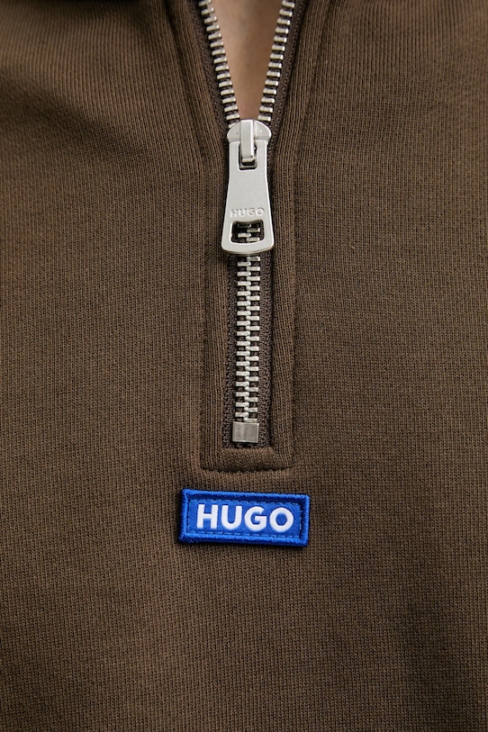 Хлопковая кофта Hugo Blue 50522367 коричневый