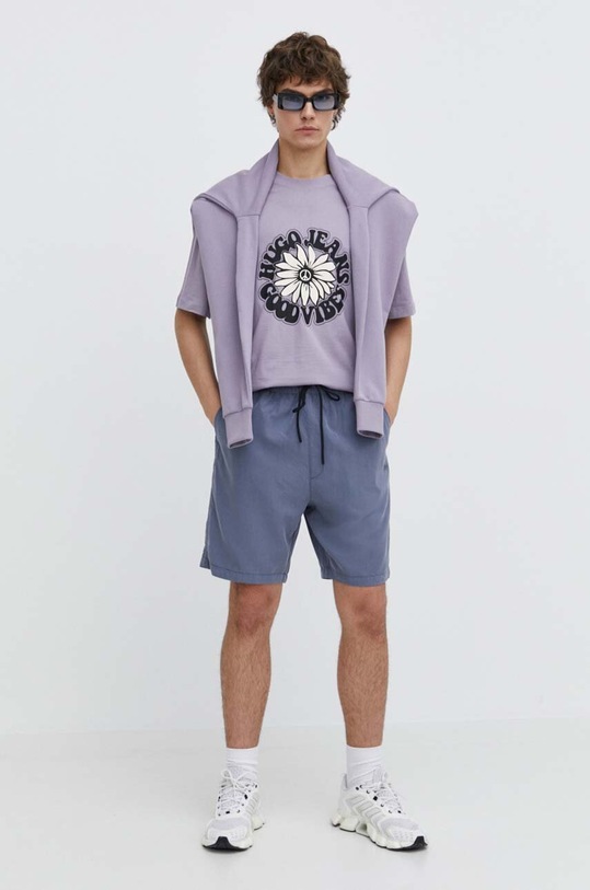 HUGO Blue hanorac de bumbac 50522371 violet AW24