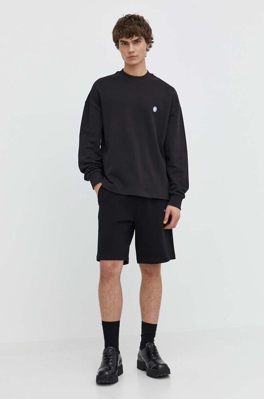 Бавовняна кофта Hugo Blue без капюшона чорний 50522371